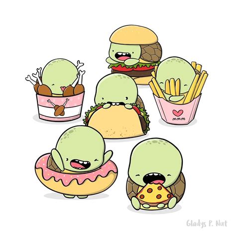 Cute Art & Kawaii Stickers on Instagram: “Omggg. I found a turtle in my ...