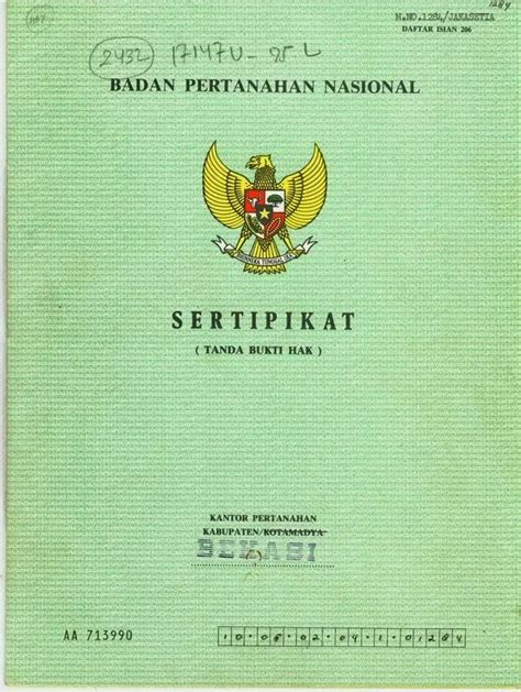 Contoh Sertifikat Tanah Pdf Perbedaan Buku Tanah Dan Sertifikat Tanah ...