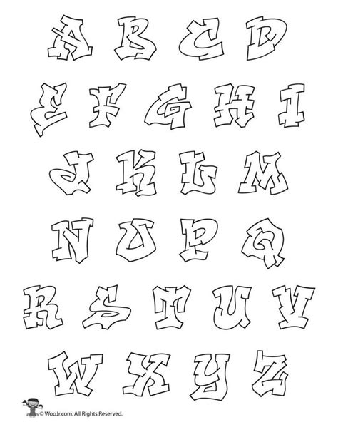 Graffiti Bubble Letters Alphabet | Woo! Jr. Kids Activities : Children's Publishing | Lettering ...