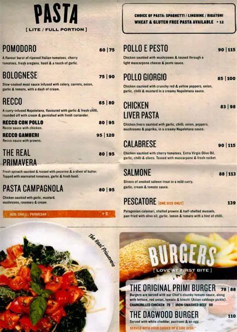 PRIMI Cafe Menu, Menu for PRIMI Cafe, Matroosfontein, Cape Town - Zomato SA