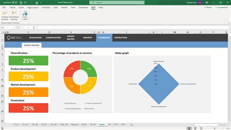 ANSOFF Matrix Excel Spreadsheet Template - LUZ Templates