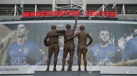 United Trinity Statue Outside Old Trafford Editorial Stock Photo ...