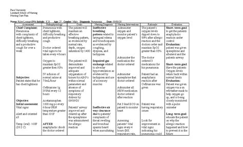 Kenneth Bronson Nursing Care Plan - Pace University Lienhard School of ...