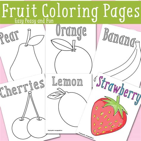 Fruit Coloring Pages - Free Printable - Easy Peasy and Fun