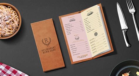 Restaurant Menu Card Mockup PSD - Graphicsfuel