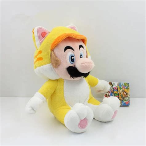 5pcs Super Mario 3D World Plush Stuffed Doll 7"18cm Yellow cat Mario Plush Toy With Tag-in ...