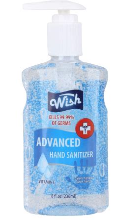 Wish Advanced Hand Sanitizer Gel with Vitamin E | 8 oz. Pump Bottle | Vitality Medical