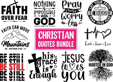 Christian quotes SVG designs bundle, Christian quotes t shirt designs, set of Christian quotes ...