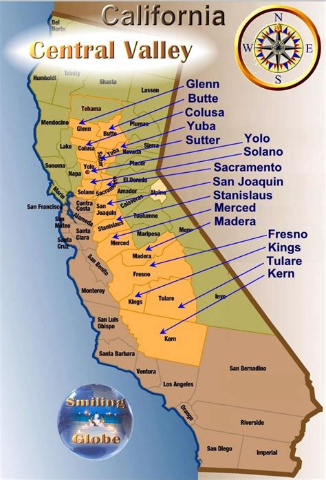 La vallée de Sacramento, la carte - carte de la vallée de sacramento (Californie - etats-unis)