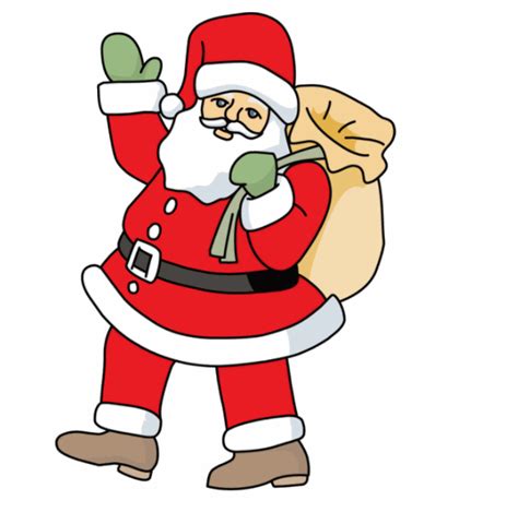 Christmas Animated Clipart-santa claus waving animation