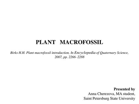 Plant macrofossil - презентация онлайн