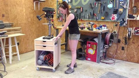 DIY Rolling Drill Press Stand - YouTube