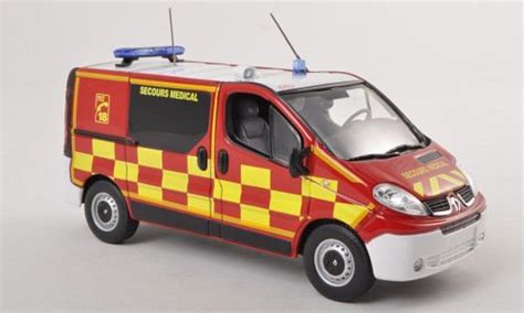 Diecast model cars Renault Trafic 1/43 Norev Pompiers Secours Medical KTW (F) 2010 - Alldiecast ...