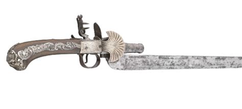 Lock, Stock, and History — Silver mounted flintlock sword pistol ...