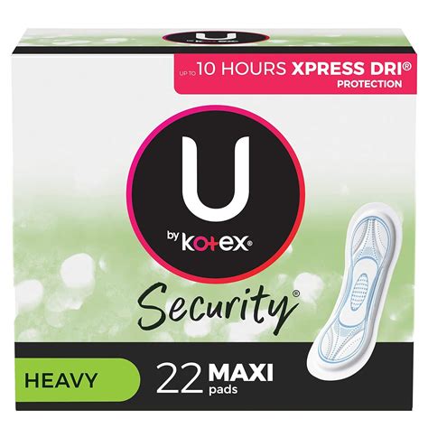 Kotex Natural Balance Maxi, Long Super Security Maxi Pads, 22 Count ...