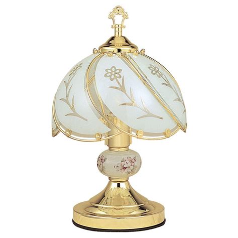 ORE International 14.25 in. Floral Gold Touch Lamp-K313 - The Home Depot