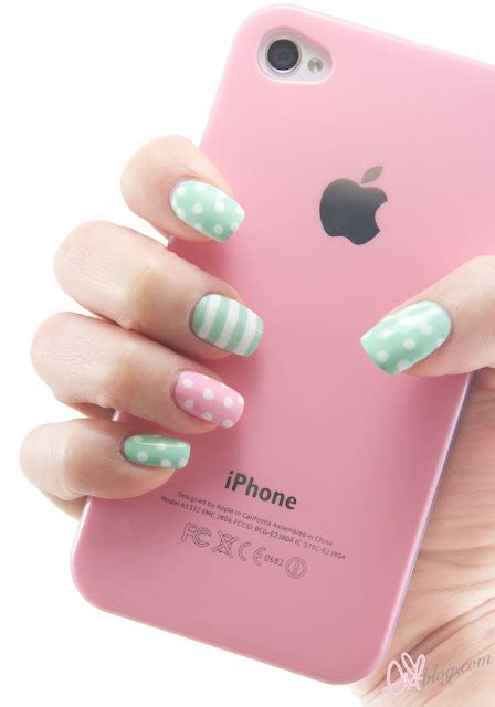 ekiBlog.com: Mint green & pink Spring nail art & ebay hauls~