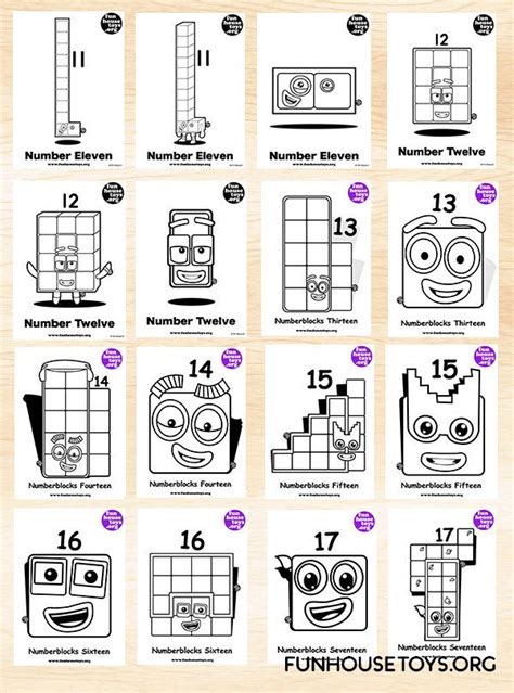 Numberblocks 1-10 Coloring Pages - George Mitchell's Coloring Pages