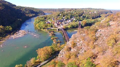 aerial view above historical harpers ferry Stock Footage Video (100% Royalty-free) 1049897935 ...