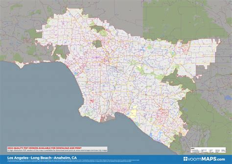 Printable Zip Code Maps - Free Download - Los Angeles Zip Code Map ...