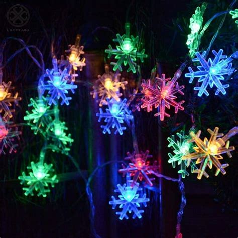 Luxtrada Chirstmas String Lights Snowflake Colorful Lights Icicle ...