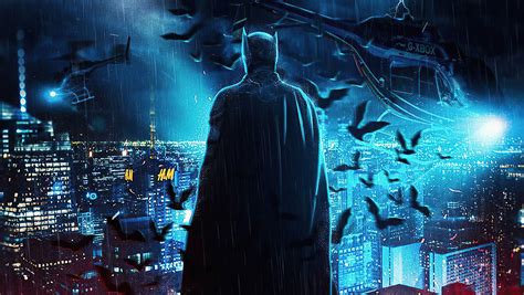 1360x768 The Batman Over Gotham City 4k Laptop HD HD 4k Wallpapers ...