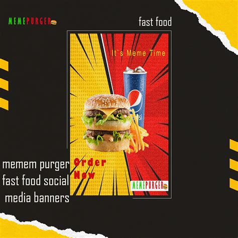 logo and social media banners for meme burger on Behance