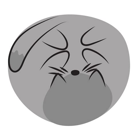 Gray round cat. Sleeping pet with outstretched paws. clip art, logo, design 23079874 Vector Art ...