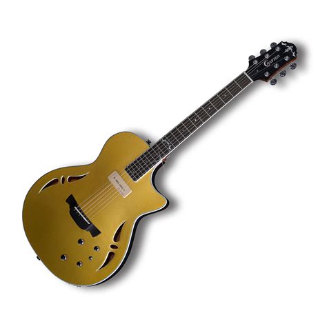 Crafter Hybrid Archtop Acoustic Electric Guitar SAT-M.GD Gold Top PRO ...