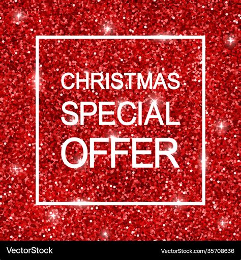 Christmas special offer background red glitter Vector Image