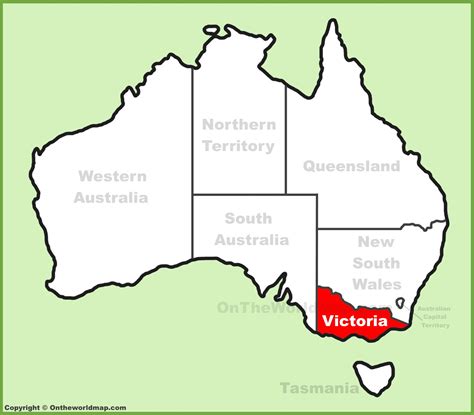 Victoria location on the Australia Map