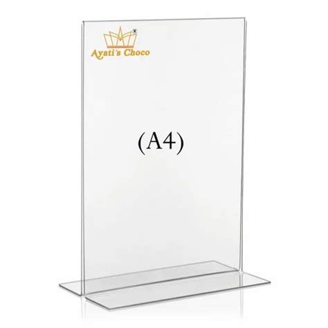 Acrylic Display Stand A4 Paper Holder at Rs 185/piece | Vihar Road ...