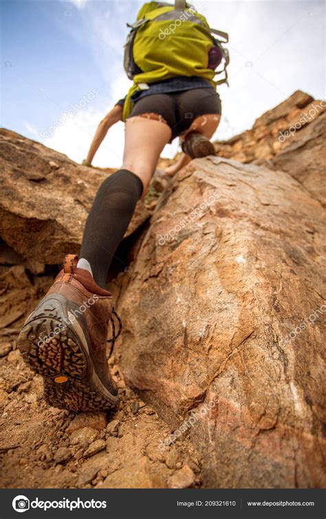 Sexy Hiker Trail Mountain — Stock Photo © HappyCity #209321610