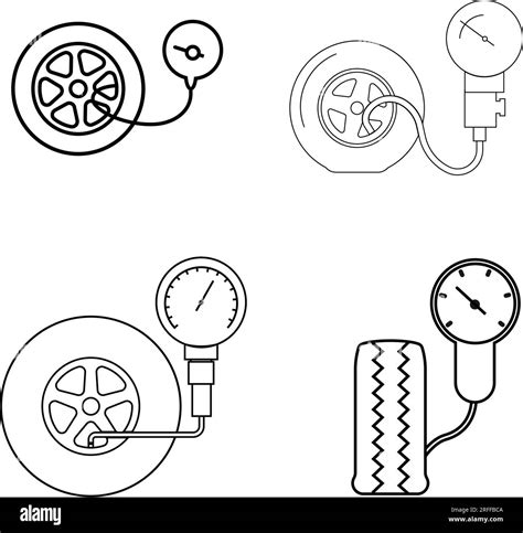 Tire pressure gauge icon.Car wheel with manometer illustration logo design Stock Vector Image ...