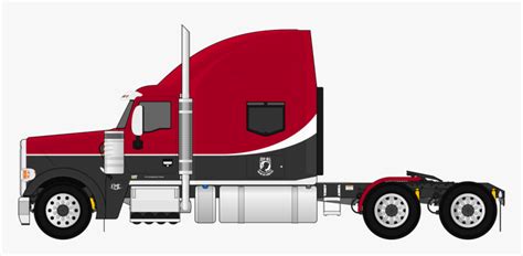 Peterbilt Drawing Side View - Semi Truck Side View Clipart, HD Png Download , Transparent Png ...