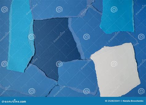 Blue Torn Paper Texture on Mood Board. Art Background. Stock Image - Image of abstract, header ...