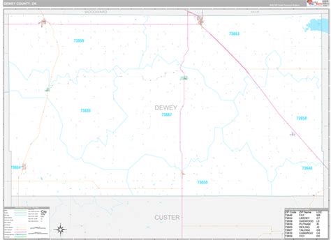 Dewey County, OK Wall Map Premium Style by MarketMAPS - MapSales