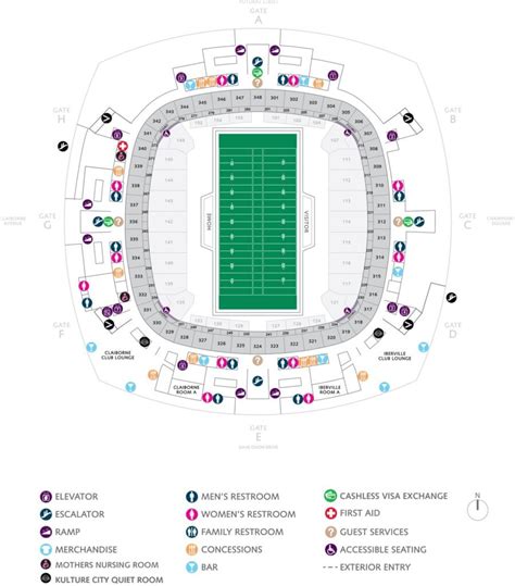 Caesars Superdome Seating Chart 2023 | New Orlean Saints Stadium ...