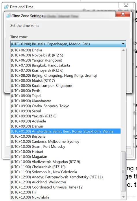 Windows 7 Time Zone Issue – UTC+1 Amsterdam Showing as UTC+10 – Unix ...