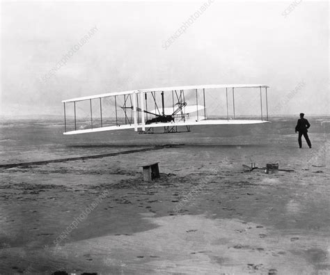 The Wright brothers' first powered flight - Stock Image - V320/0001 - Science Photo Library