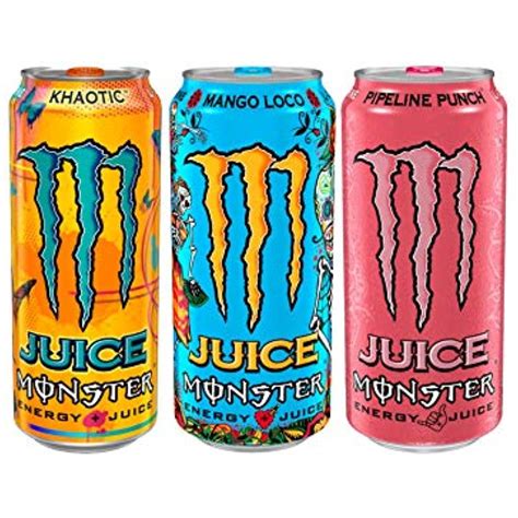 Juice Monster Energy 3 Flavor Variety Pack, 16 Oz Cans, Pack Of 12 - Walmart.com