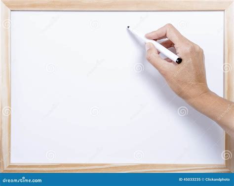 Hand Writing on a Whiteboard Stock Image - Image of blank, copy: 45033235