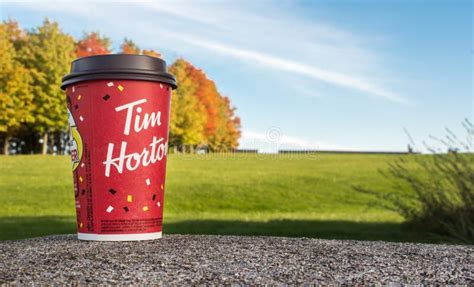 Red Paper Tim Hortons Cup of Coffee Winning Game Cup Autumn Trees on ...