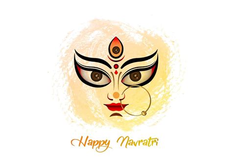 Happy Navratri, Goddess Durga Face in Happy Durga Puja Subh Navratri Indian religious header ...