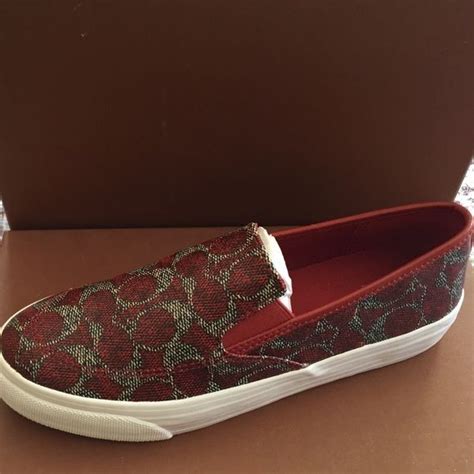 Coach Red tennis shoes. Very unique! Reduced price | Shoes, Tennis shoes, Coach shoes