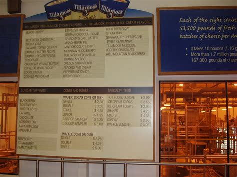 Tillamook Cheese factory | menu | allgraph1 | Flickr