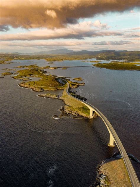 Aerial View of Storseisundet Bridge in Norway Stock Image - Image of ...