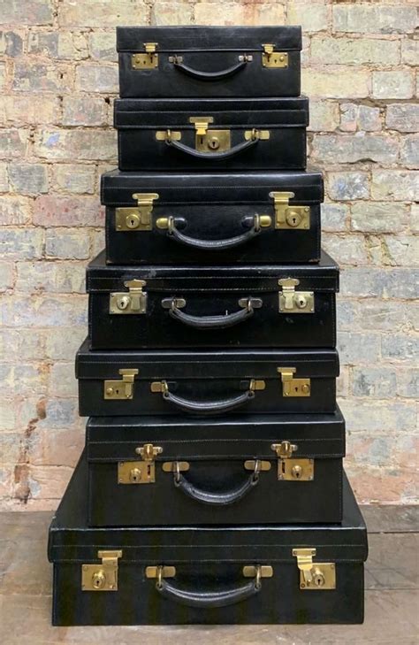 Black 1920s Leather Suitcase | 759186 | Sellingantiques.co.uk