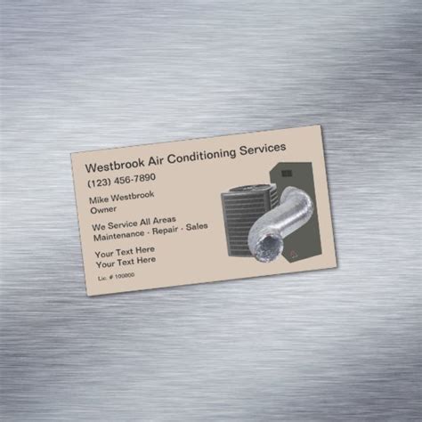 Air Conditioning Repair And Duct Cleaning Magnetic Business Card ...