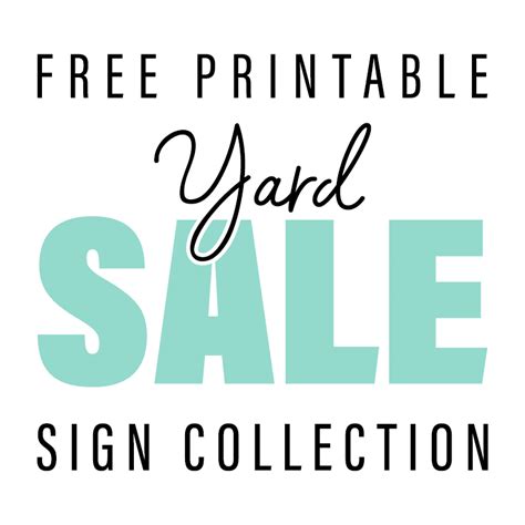 Free Printable Yard Sale Sign Collection - The Cottage Market